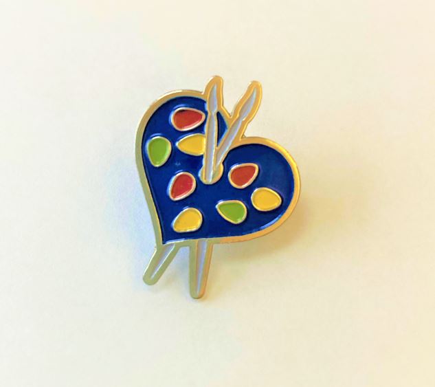 Heart for art pin badge