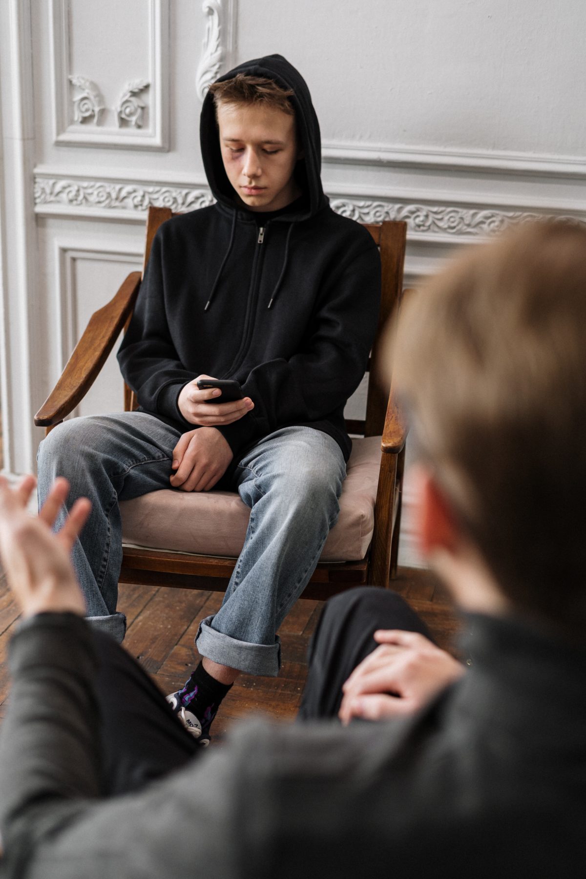 Teenager receiving counselling session